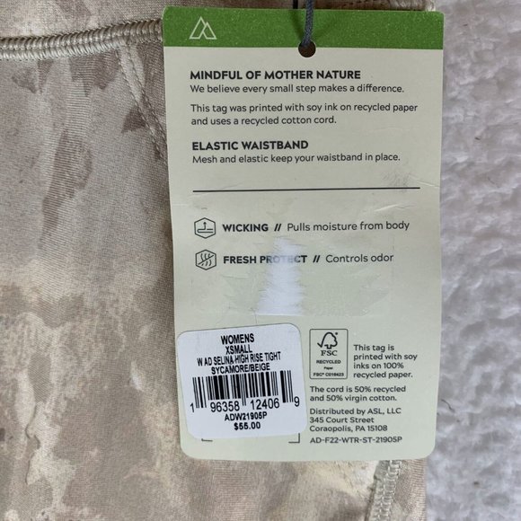 Alpine‎ Design Tights Women's XS Beige Pockets Stretch Pull On High-Rise 7262 - Picture 9 of 9